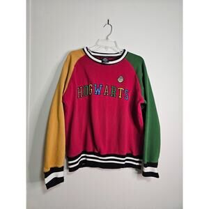 Harry Potter Hogwarts Colorblock Crewneck Adult Large Long Sleeve Sweatshirt